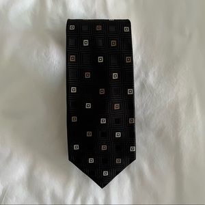 Black Square Geometric Pattern Tie by Michael Kors